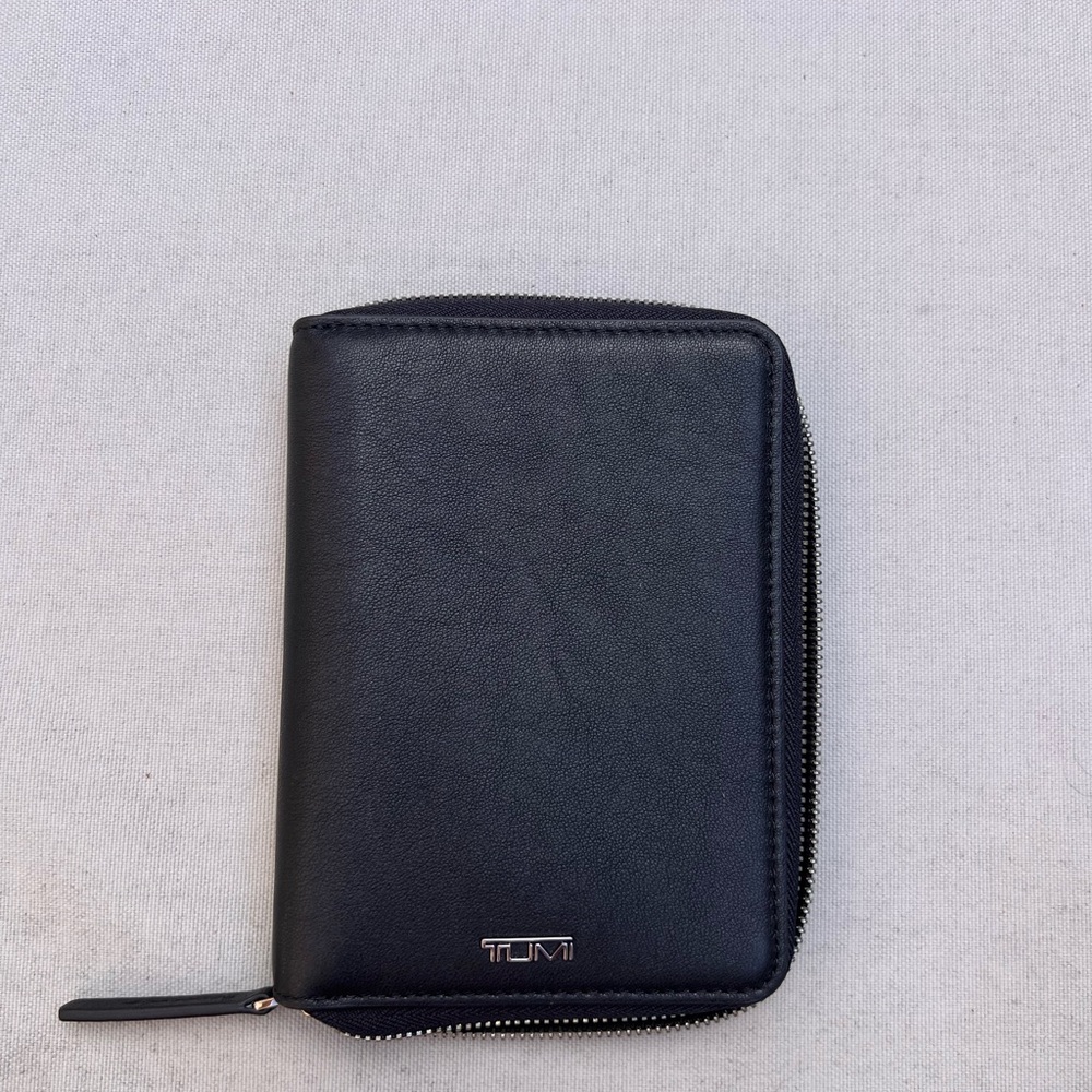 Tumi Black Leather Passport Holder